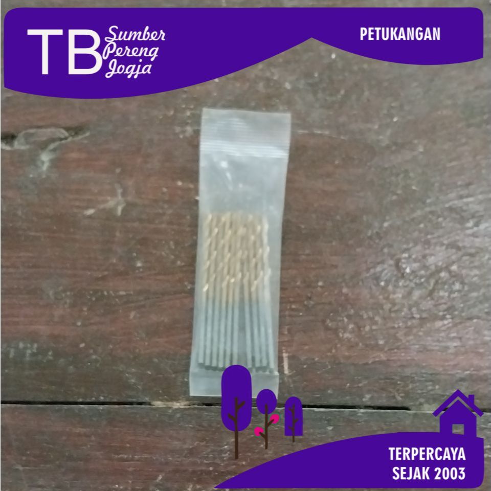 Mata Bor Besi HSS Kuning 2 MM Panjang 4,9 MM