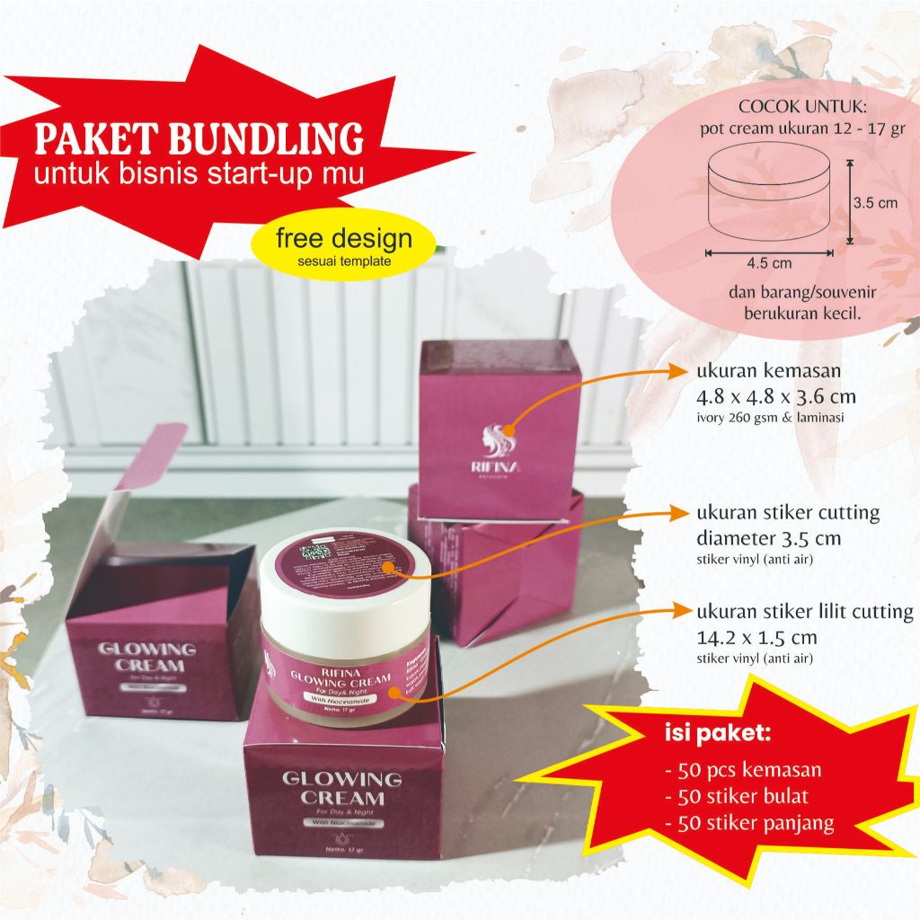 

PAKET BUNDLING Kemasan Cream Pot (isi 50 set kemasan)