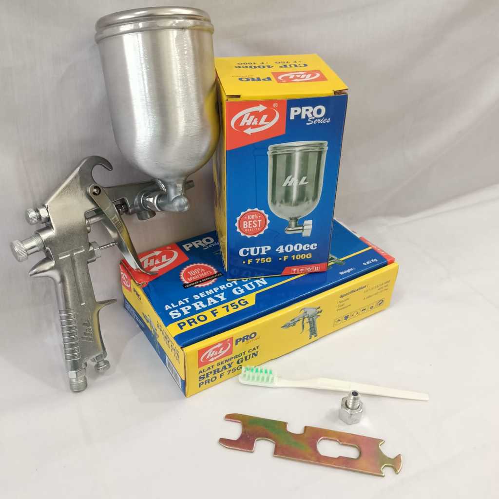 Alat semprot cat spray gun F75G tabung atas sprey gun cat