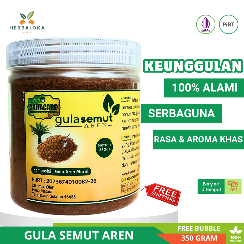 

Gula Semut Aren 350gr - Gula Aren Murni untuk Kesehatan, Minuman, dan Kue