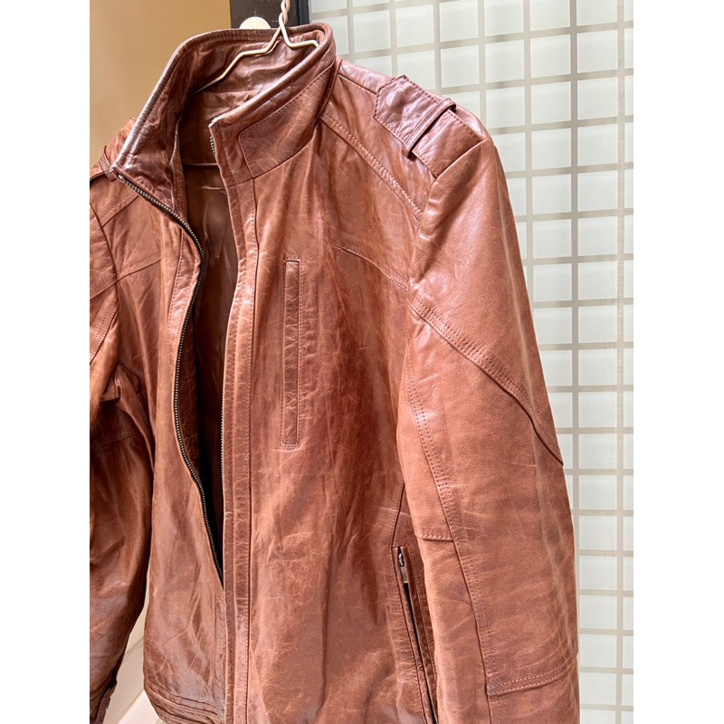Leather Jacket Jaket Kulit Casual Slim Mewah Branded Second Preloved