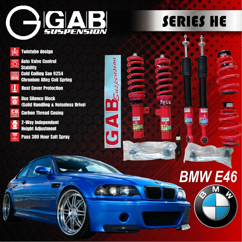GAB HE Series coilover untuk BMW E46