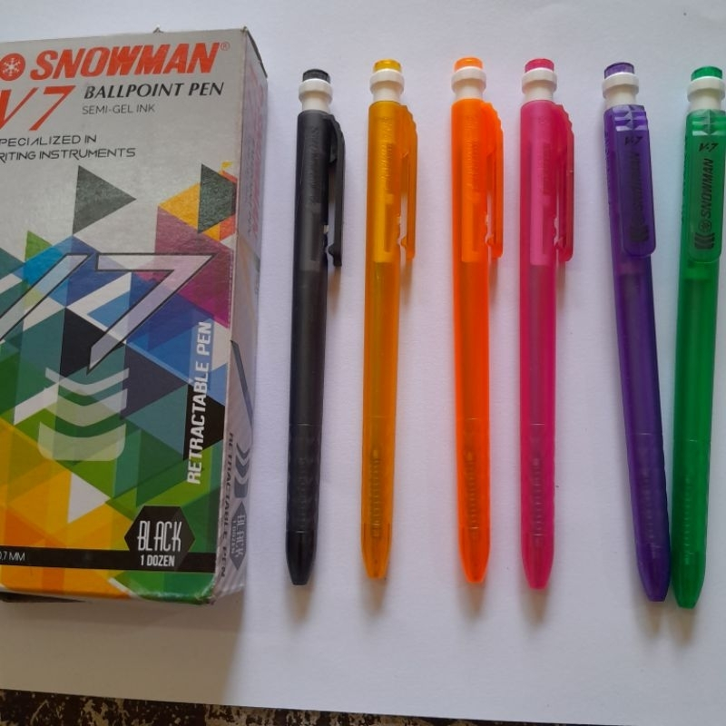 

1 Lusin isi 12 Pulpen Snowman V7 Pulpen cetekan Snowman Murah Grosir
