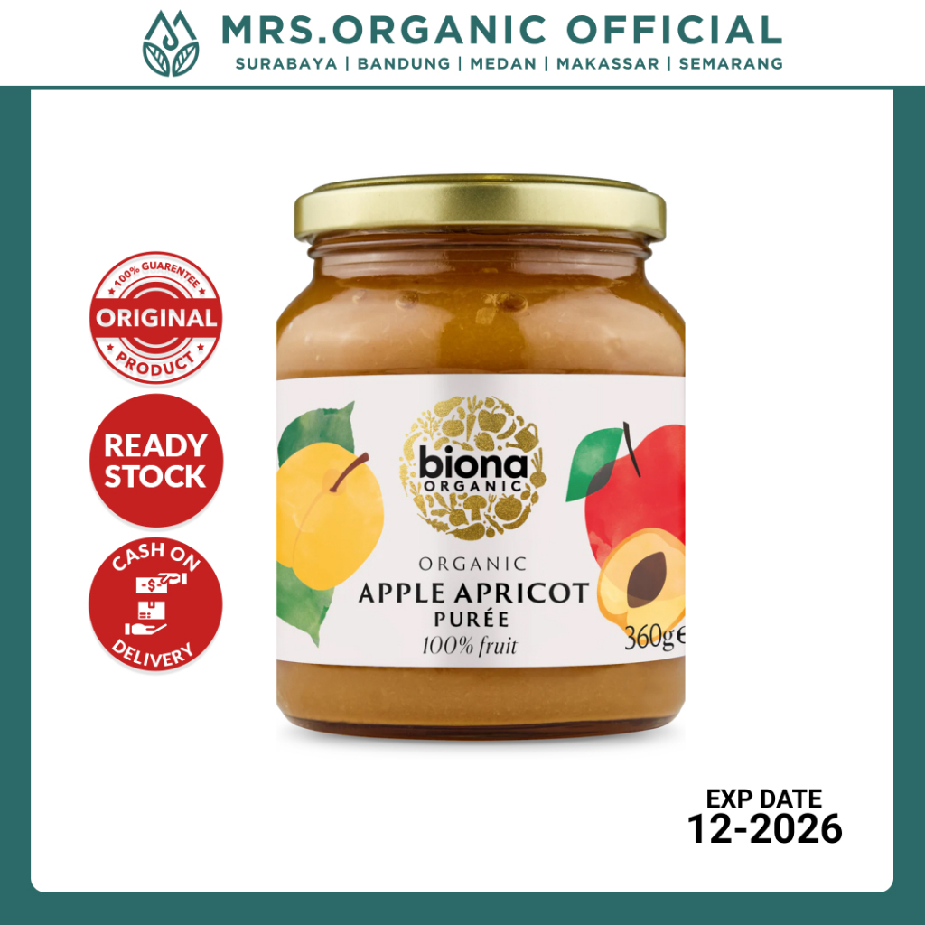 

Pure Apel Aprikot Biona Organic Apple & Apricot Puree 360 Gr - Organik Alami