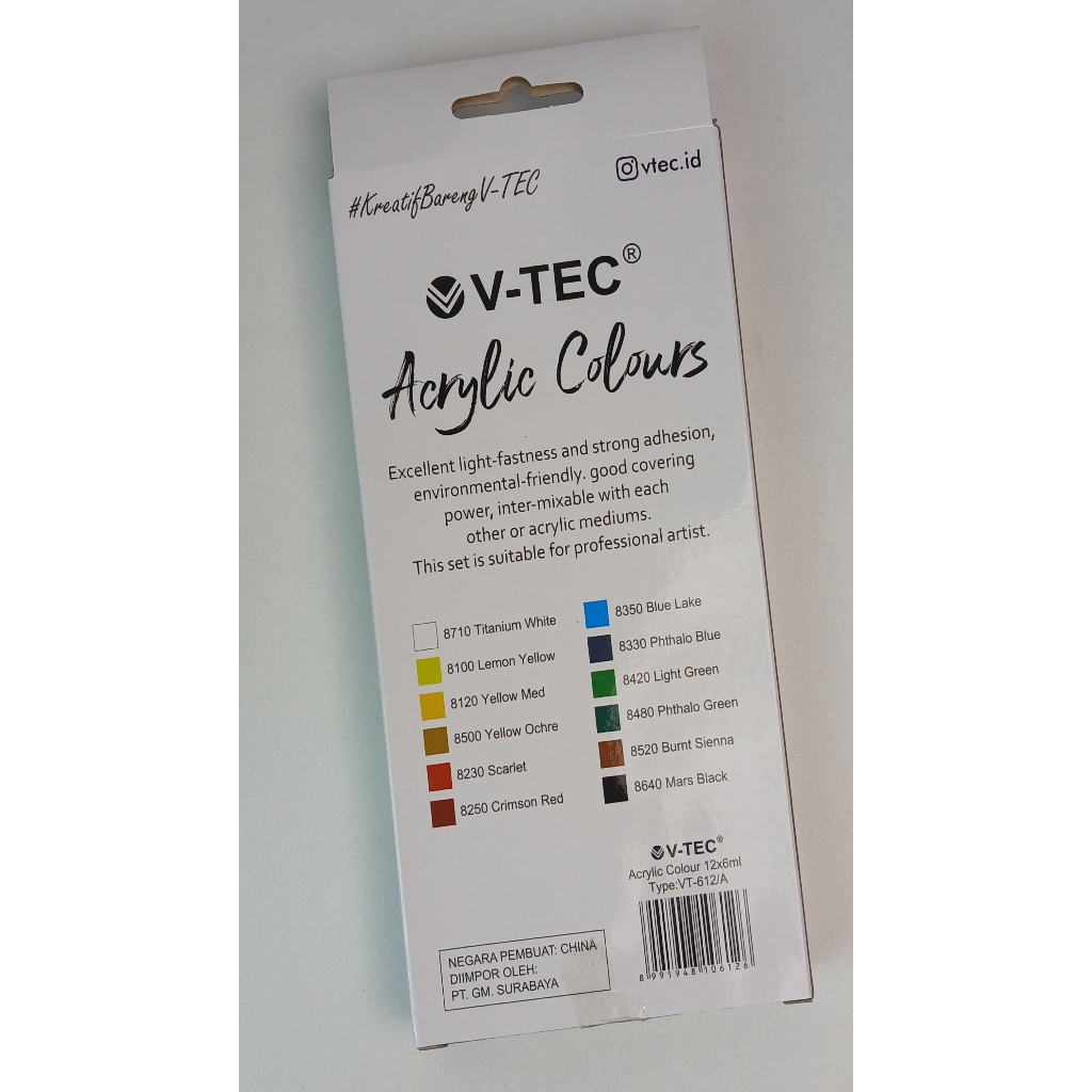 

HJK Cat Acrylic V-Tec 12 Warna (6 ml)