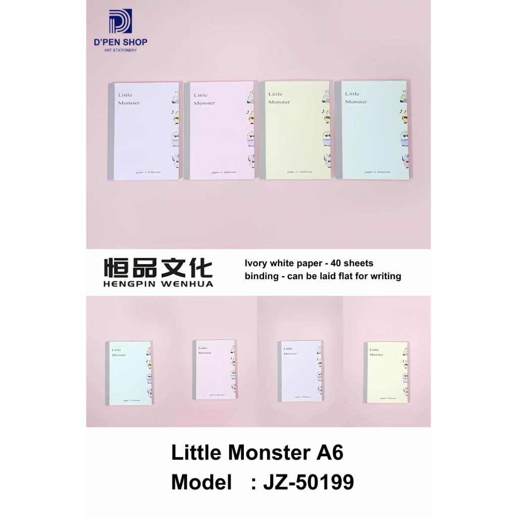 

Notebook A6 Little Monster Buku Catatan Ivory 40 Lembar Desain Minimalis Bisa Dibuka Rata
