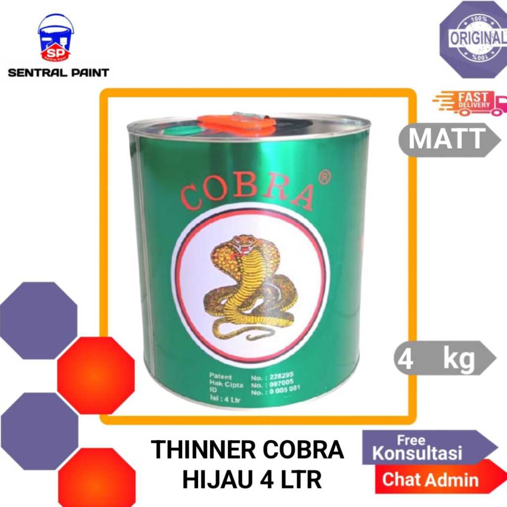 Thinner Cobra Hijau / Thinner Cobra 4 L GALON