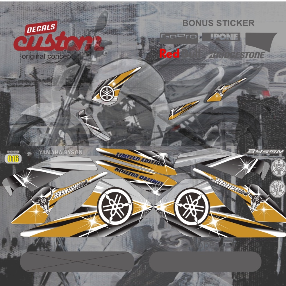 KODE O76I striping trasparan yamaha byson motif logo yamaha stiker trasparant motor yamaha byson old
