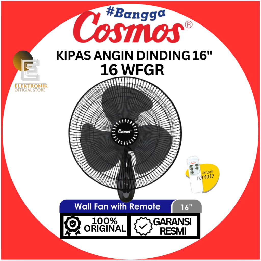 COSMOS KIPAS ANGIN DINDING - 16 WFGR 16"/16WFGR/16-WFGR/KIPASADAREMOTE/100% ORIGINAL/GARANSI RESMI
