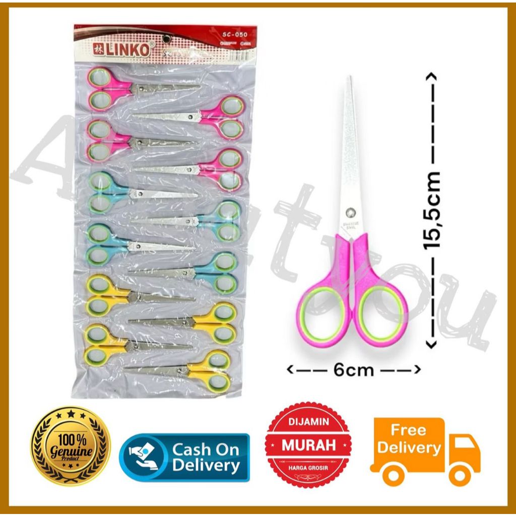 

Gunting PANJANG Sekolah Gunting Renceng Anak Warna Scissor pemotong kertas