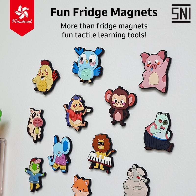 PinwheelToys Fun Fridge Magnet Kulkas Binatang Kartun Mainan Edukasi Anak