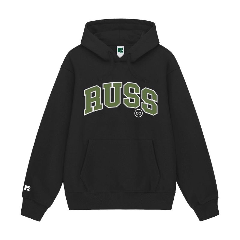 Hoodie Russ Co Black Misty Sweater Crewneck Pria Wanita