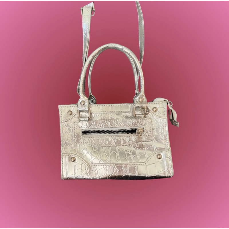 PRELOVED Tas Silver Croco