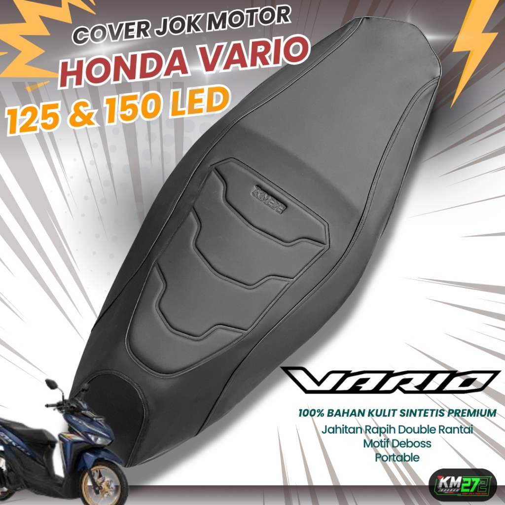 KM272 Sarung Jok Motor Vario 125 & 160 LED Anti Ribet / Cover Jok Vario 125 OLD Pemasangan Mudah