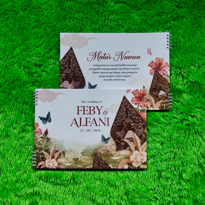 BUKU TAMU PERNIKAHAN CUSTOM  ADAT JAWA / GUESTBOOK CUSTOM / BUKU TAMU WAYANG GUNUNG AN / BUKU TAMU U