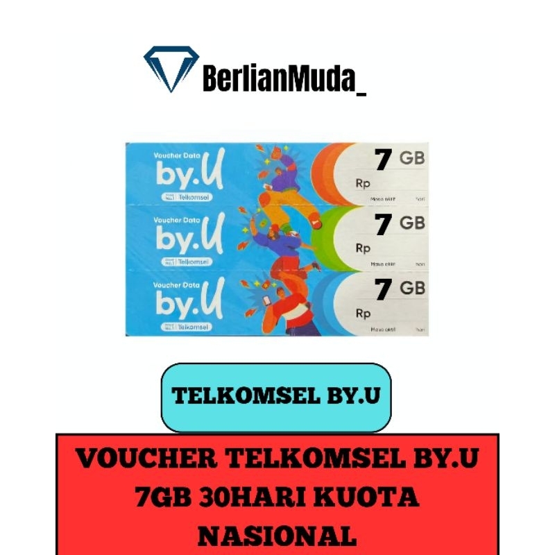 VOUCHER TELKOMSEL BY.U 7GB 30HARI KUOTA NASIONAL