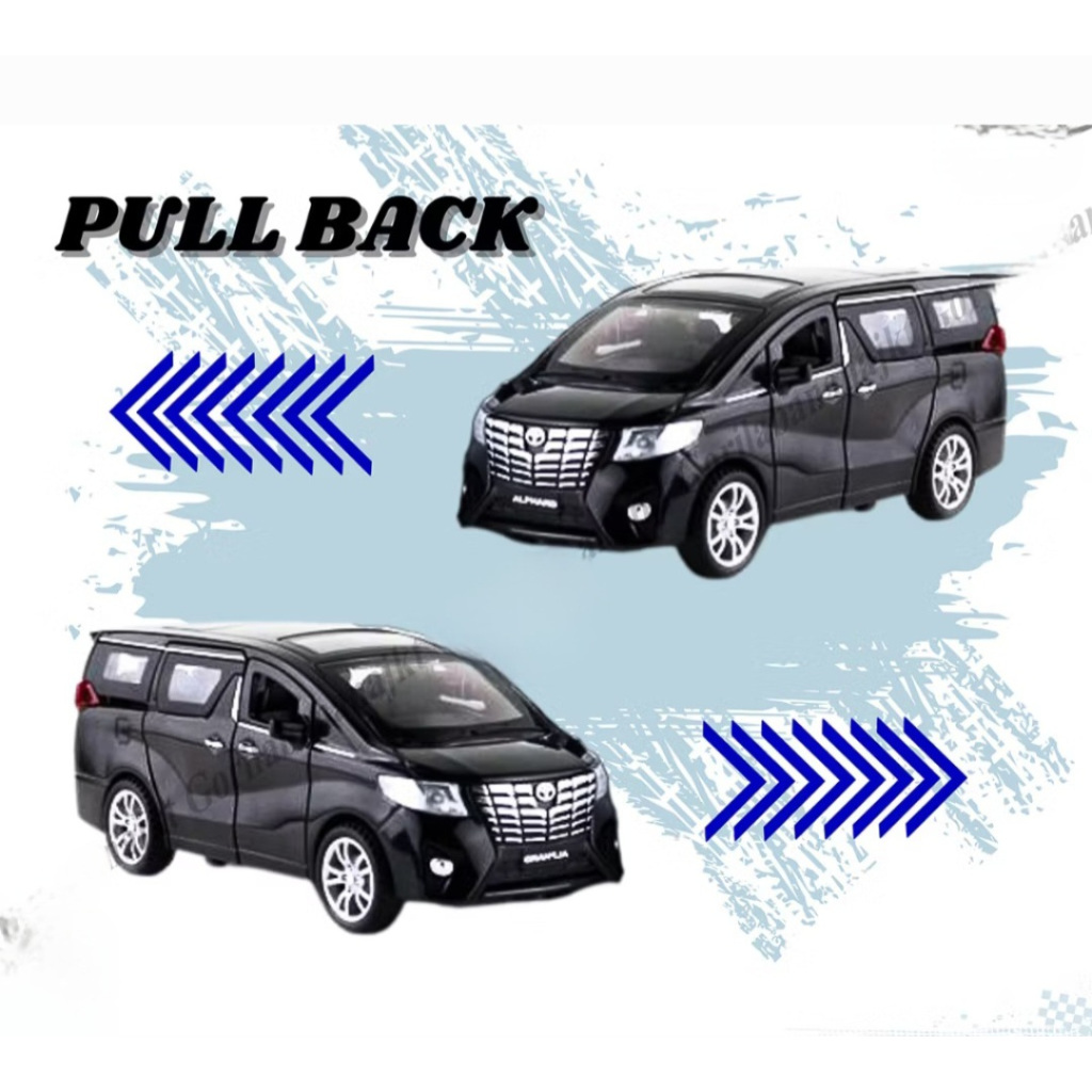 MAINAN DIECAST MOBIL ALPHARD BUKA PINTU BISA PULL BACK