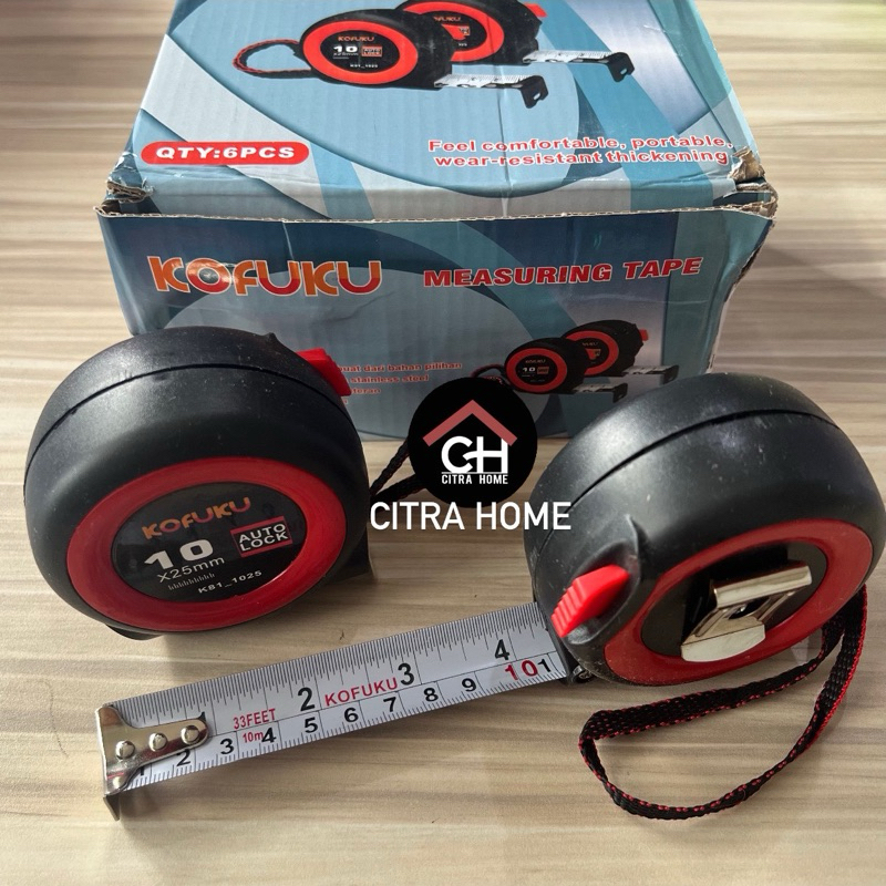 Meteran Auto Lock ABS 10m x 25mm Kofuku