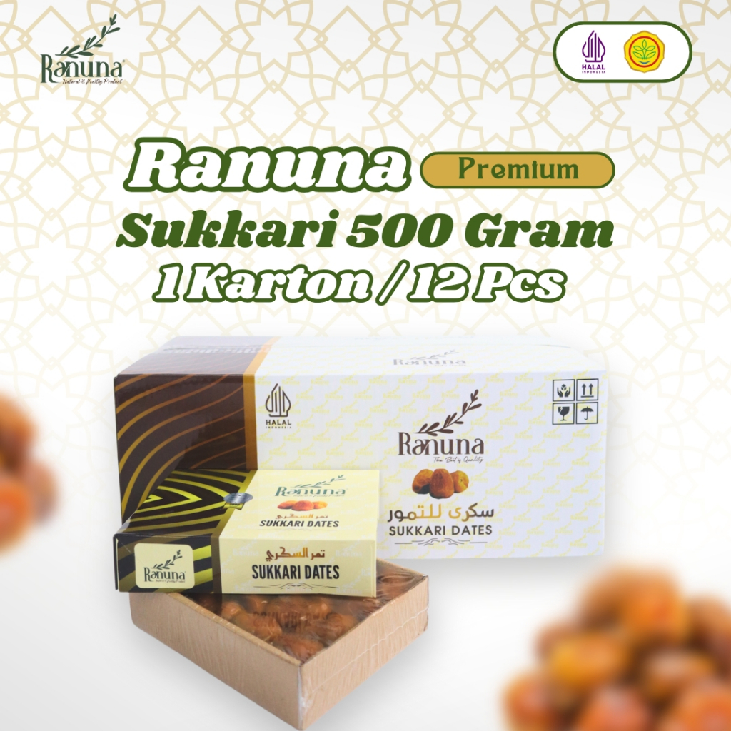 

Ranuna - Kurma Sukari 500 Gram 1 Karton isi 12 Pcs Premium Organic High Quality