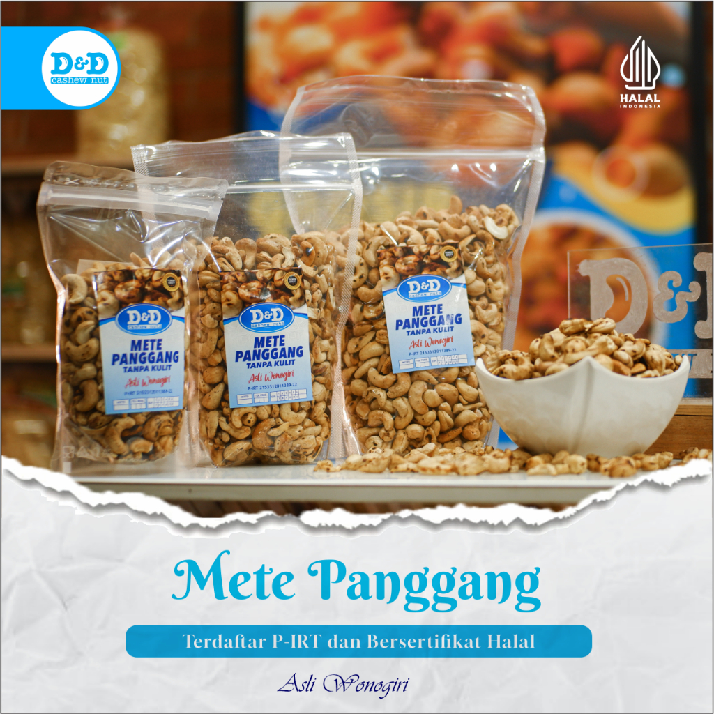 

D&D Mete - Kacang Mete Bakar Panggang Asli Wonogiri Kacang Mede Matang 1 Kilo 1kg 500gr 250gr