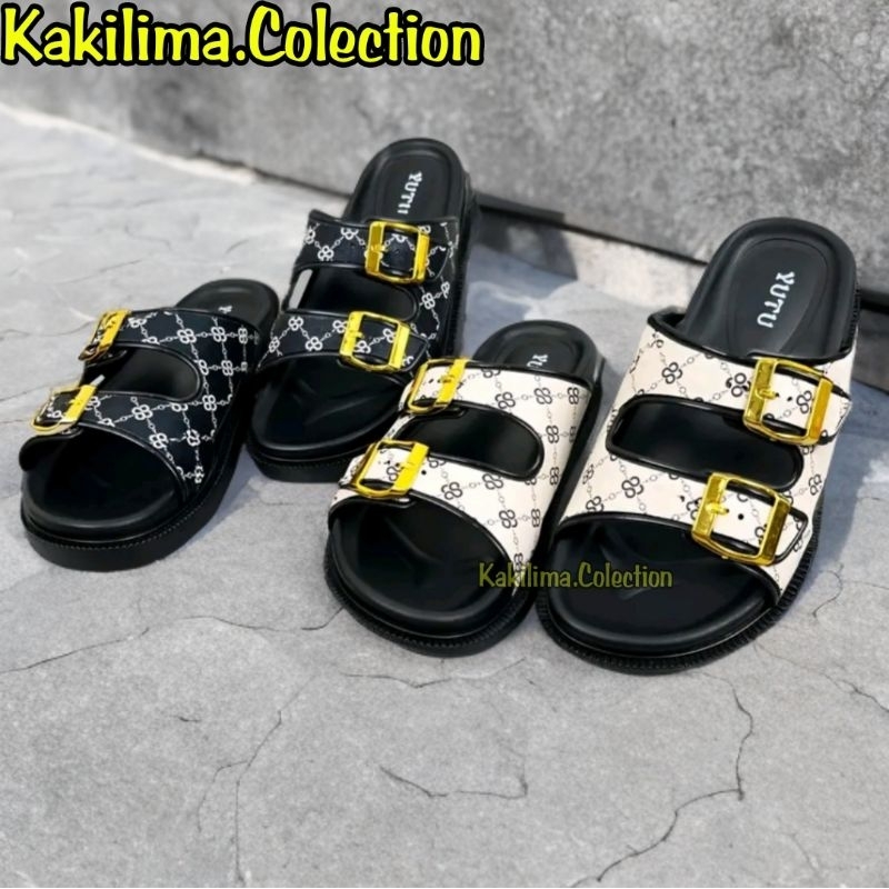 (Wajib naik satu size karena polanya kecil)Sandal fashion wanita sendal karet jelly perempuan yutu 2