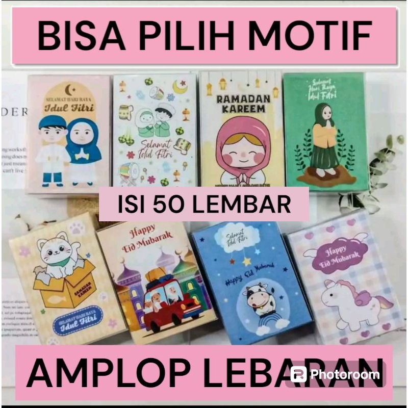 

BISA PILIH MOTIF- Amplop lebaran idul Fitri 50 lembar | angpao lebaran glossy