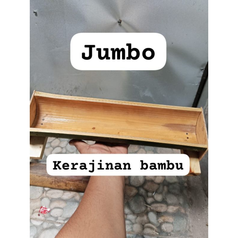 tempat pakan ayam jumbo dari bambu petung asli