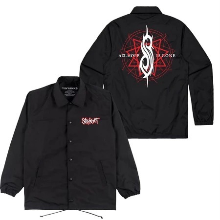 takeshi Jacket Coach slipknot logo Jacket musik warna Hitam pria dan wanita