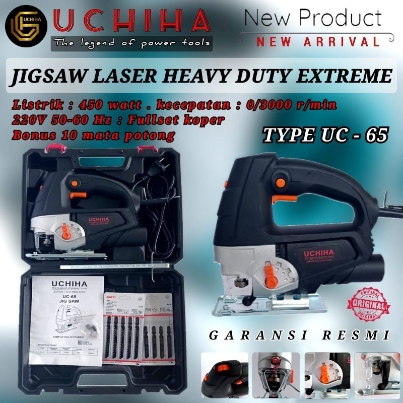 Mesin jigsaw laser 65MM koper gergaji kayu triplek besi uchiha japan teknologi