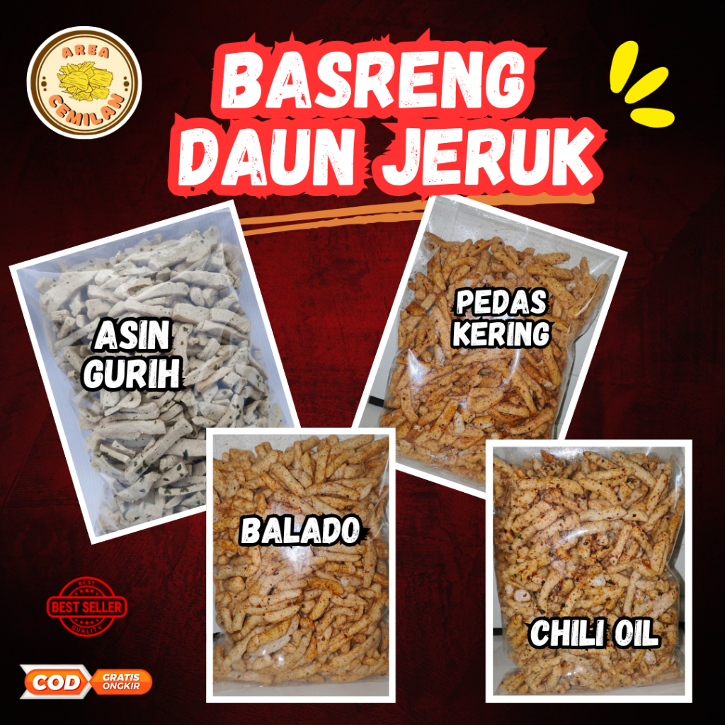 

BASRENG PEDAS / ORIGINAL DAUN JERUK 1KG 250GR 500GR ENAK GURIH PEDAS NIKMAT