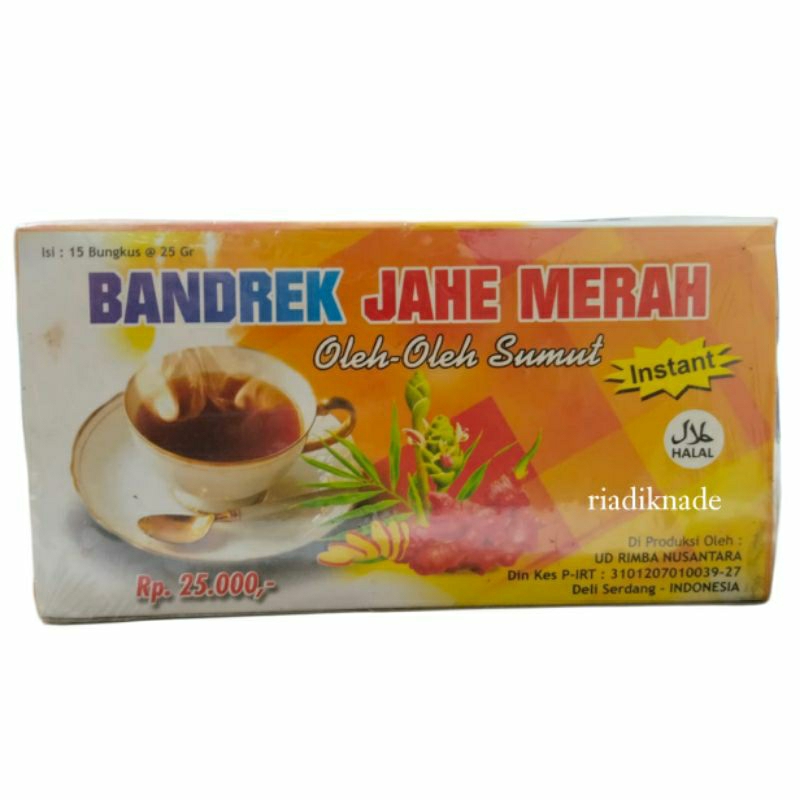 

Bandrek Jahe Merah Deli Serdang Box 15 Bungkus