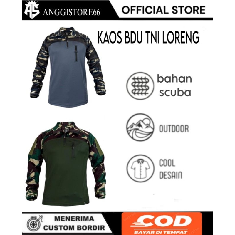 KAOS BDU TNI LORENG SCUBA