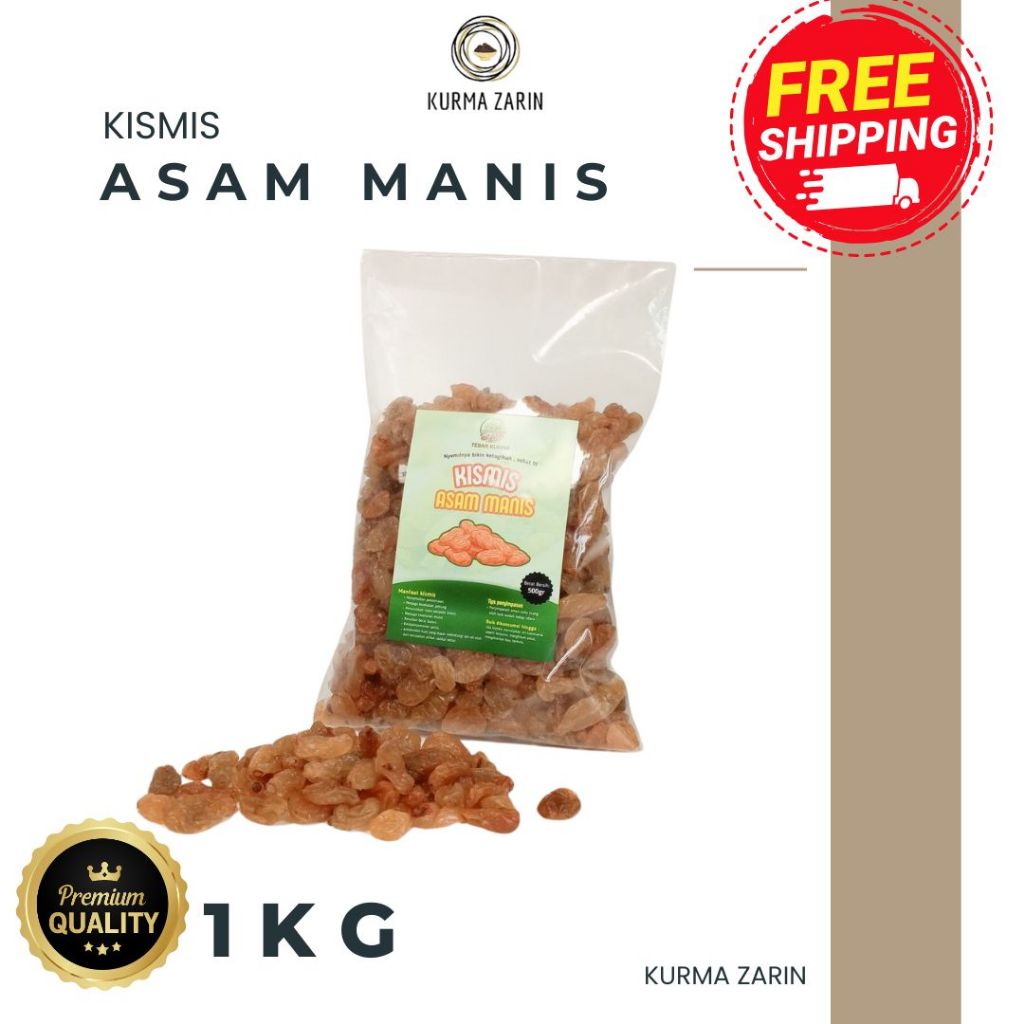 

Kismis Asam Manis Kemasan 1kg 500gr Premium