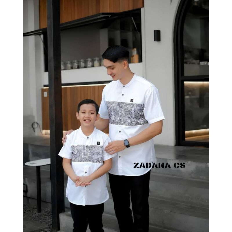 RADHA - (NEW 2025) BAJU KOKO COUPLE POLOS BATIK BAPAK AYAH ANAK JUMBO M L XL XXL UMUR 4 5 6 7 8 9 10