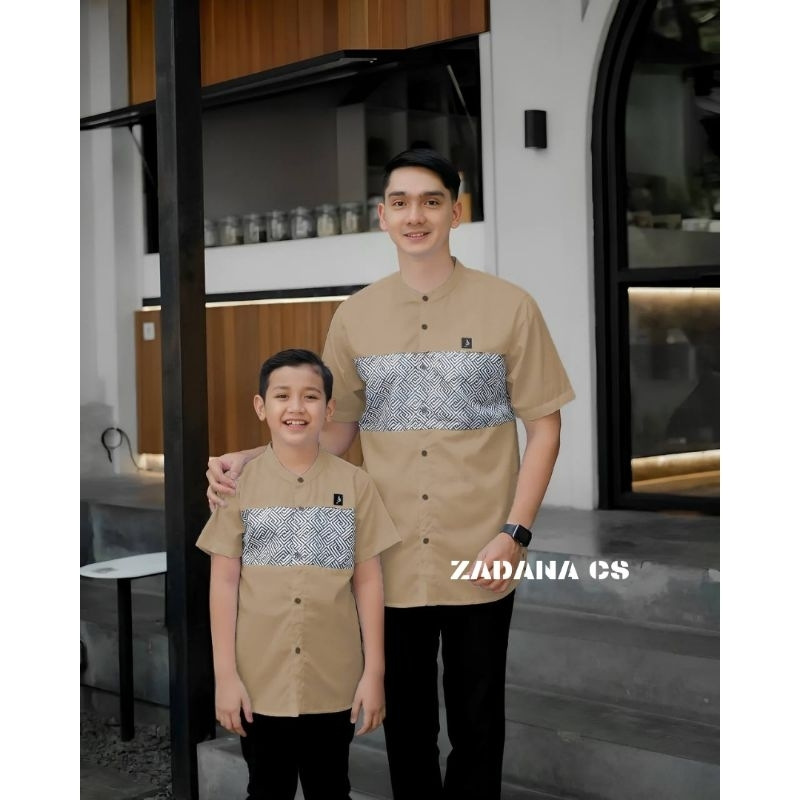 RADHA - (NEW 2025) BAJU KOKO COUPLE POLOS BATIK BAPAK AYAH ANAK JUMBO M L XL XXL UMUR 4 5 6 7 8 9 10