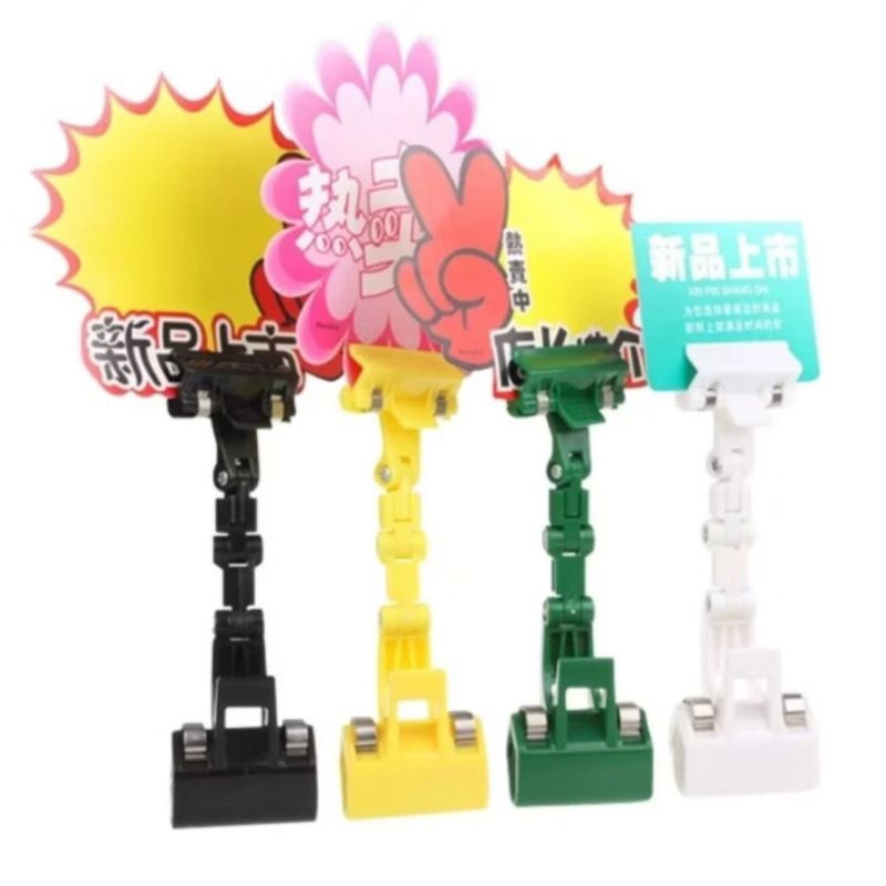 

Jepitan label harga stand display colorful 18,5 cm klip price tag penjepit kartu foto produk plastik supermarket toko