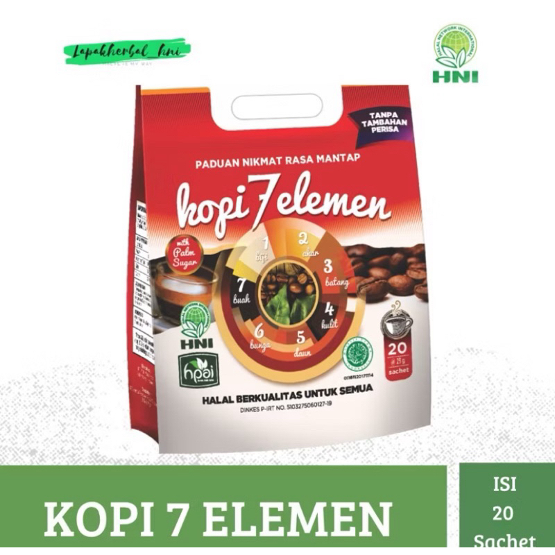 

[isi 20 Sachet] Kopi Herbal 7 Elemen | Sevel Menjaga Kesehatan Tubuh HNI HPAI