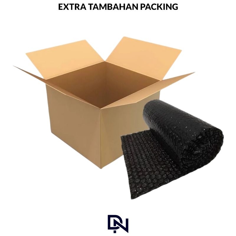 

DN Extra packing tambahan kardus dan bubble wrap packing lebih aman untuk semua pesanan