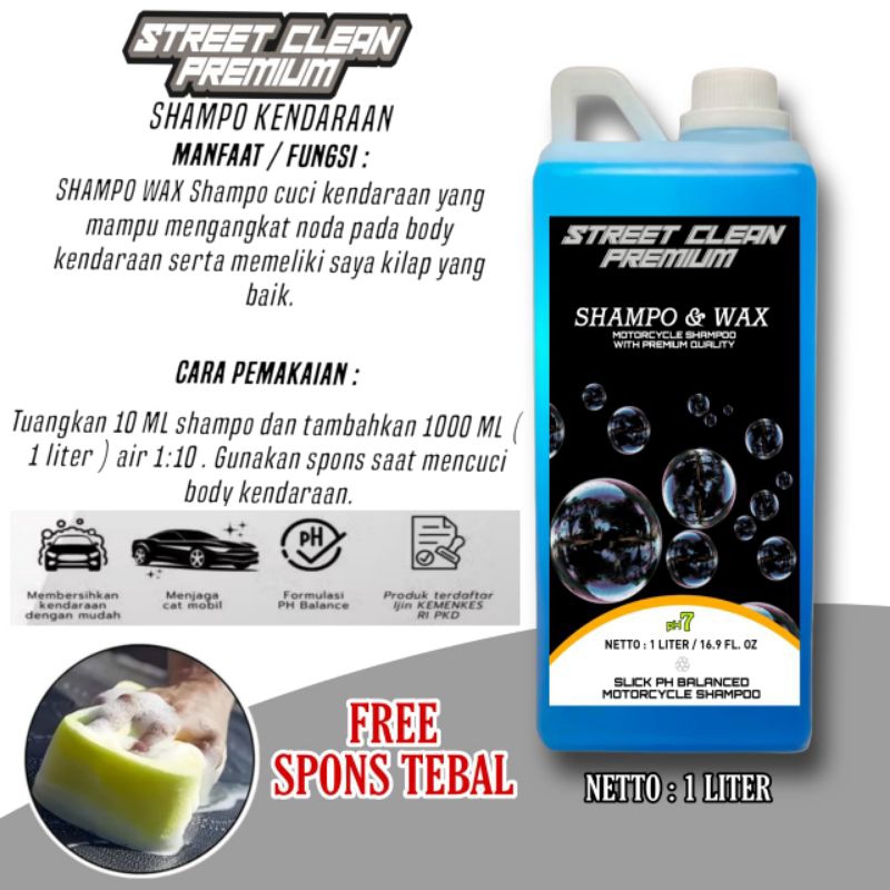 SHAMPO & WAX 1 LITER SHAMPO CUCI MOTOR MOBIL