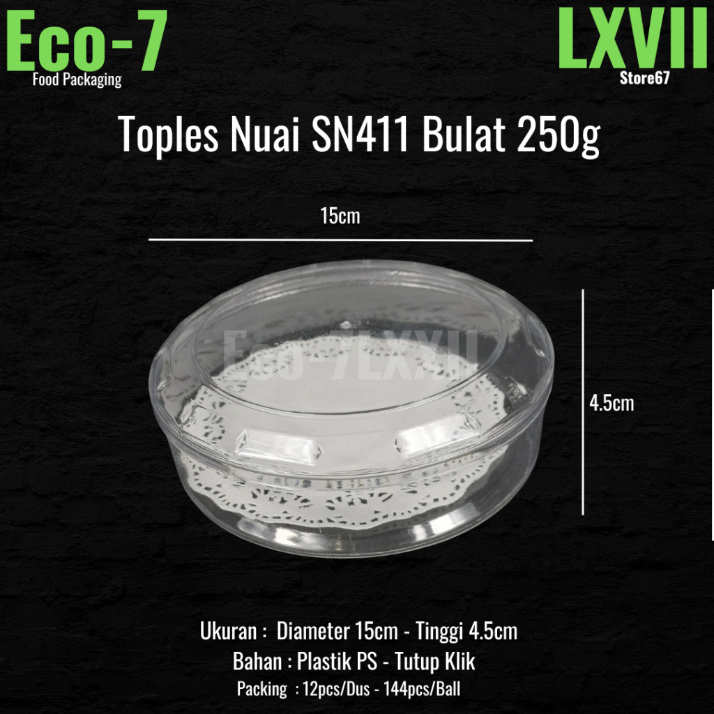 Toples Kue Kering 250gr Bulat NUAI SN-411 , Container