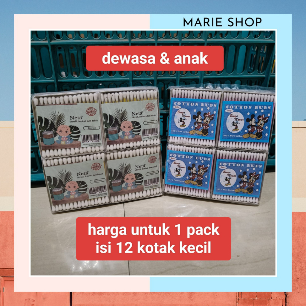 ( 1 PACK ) COTTON BUD / KUREK KUPING / KATENBAT / PEMBERSIH TELINGA BABY - DEWASA