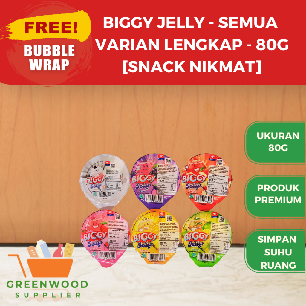 

[KARTON] Biggy Jelly Apple Grape Lychee Mango Strawberry - 80G