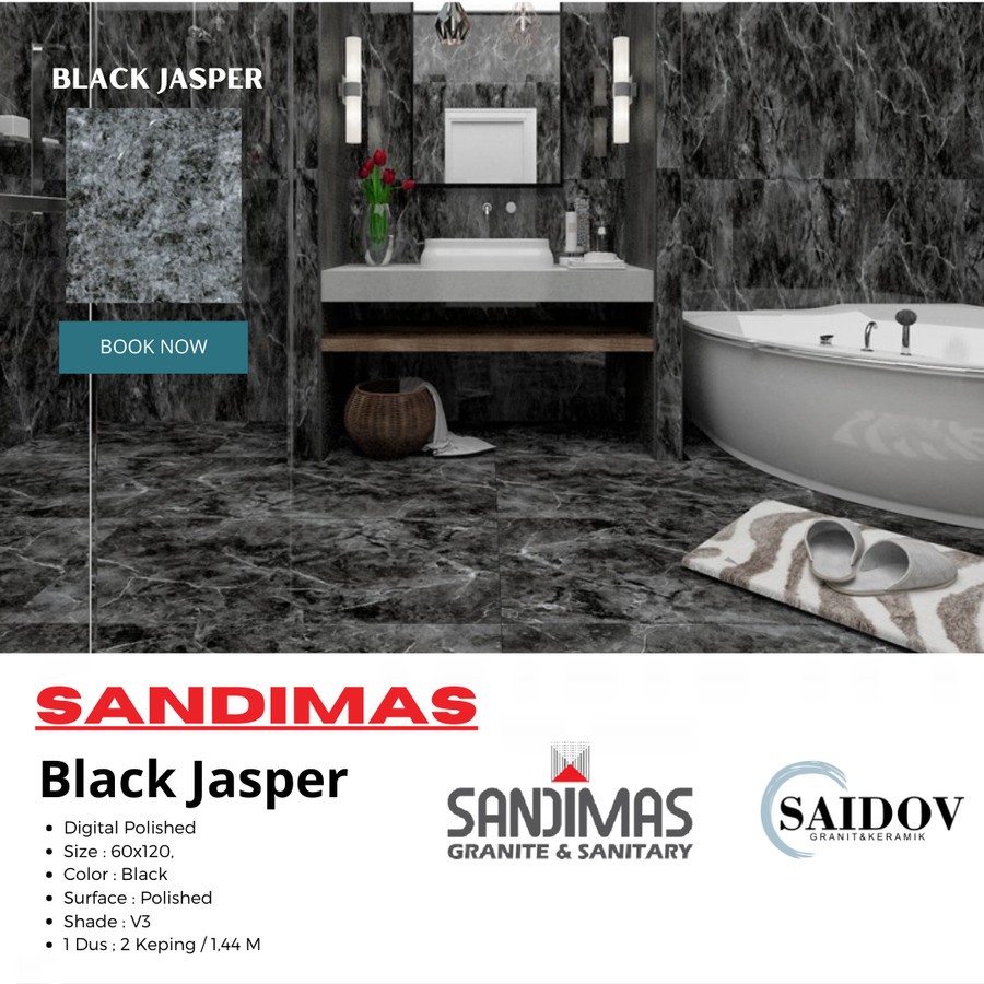Granit Sandimas Black Jasper 60x120 ( Digital Polished )
