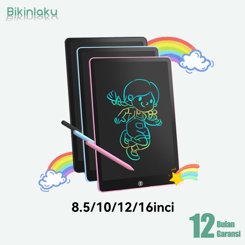 

Bikinlaku LCD Writing Board Drawing Tablet 16 inch Eye Care One key To Clear With Lock dan Stylu Pen