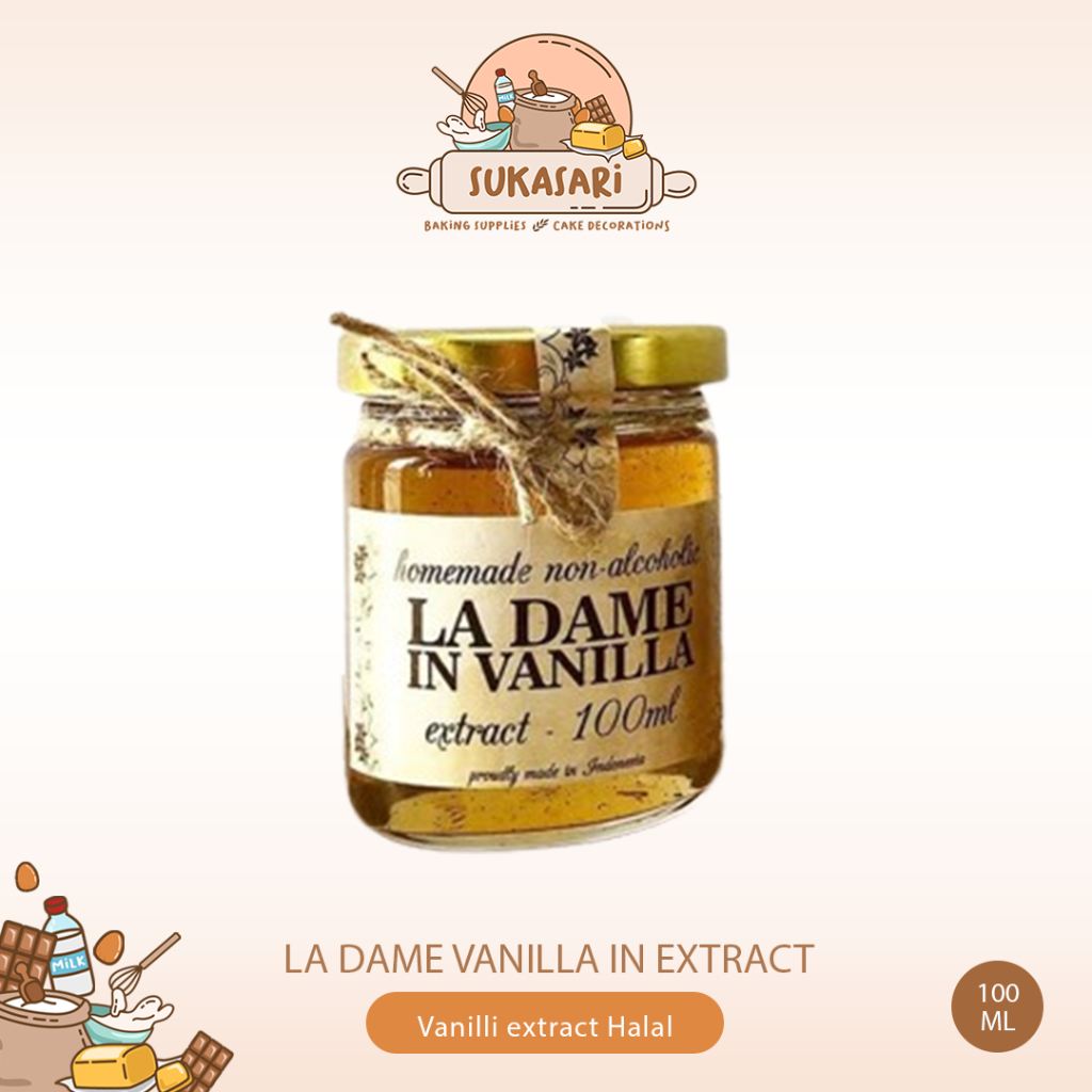 

La Dame Vanilla in extract 100 ML Perisa Alami Vanilla Vanilli extract Halal