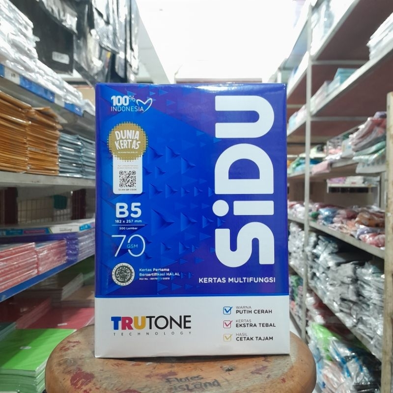 

KERTAS HVS B5 70 GSM SIDU/ KERTAS PRINT DAN FOTO COPY / DOKUMEN