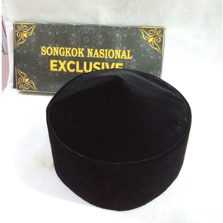 Songkok Kopiah Hitam Motif Bulat Kerucut