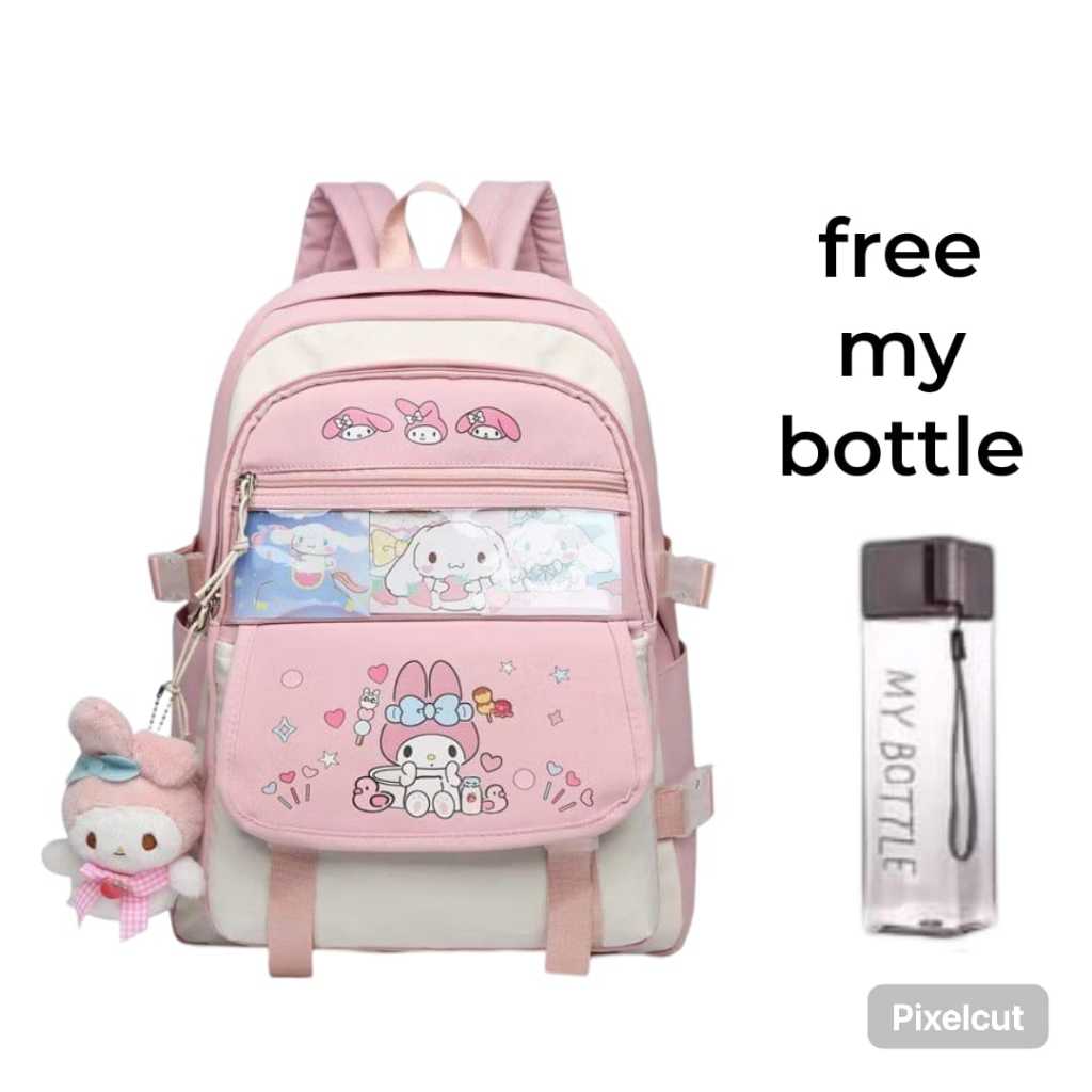 Tas sekolah anak perempuan SD SMP free botol/Tas sekolah anak cewek aesthetic/Tas punggung nyaman/Ta