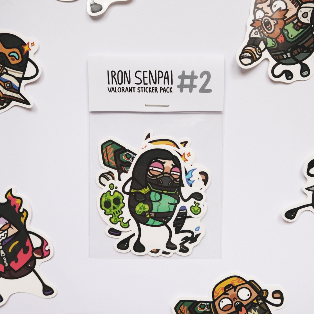 

IRON SENPAI VALORANT Sticker Pack #2 // Sticker set Parodi Agent VALORANT