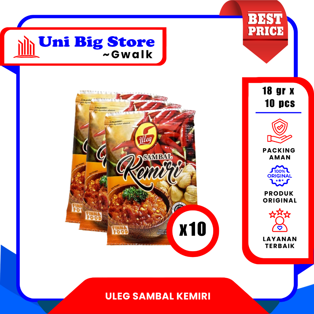 

FINNA SAMBAL ULEG KEMIRI SACHET - 18 gr x 10 scht